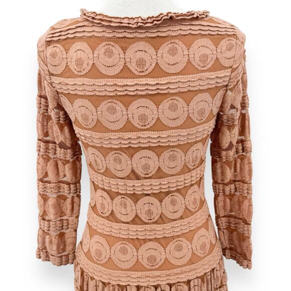 Sundance Women's Grace In Lace Midi Dress Small Orange Romantic Boho - Picture 8 of 14